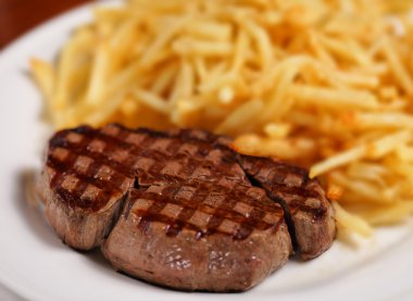 Steak and french fry clipart