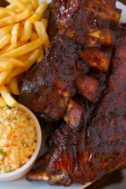 Close up pork ribs back clipart