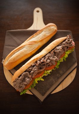 Baguette beef meat clipart