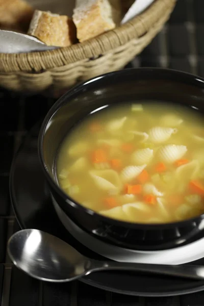 Kuřecí polévka jídlo — Stock fotografie