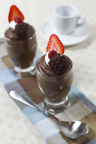 Creamy chocolate mousse — Stock Photo, Image