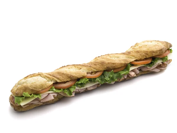 Submarine sandwich on white — Stock Photo, Image