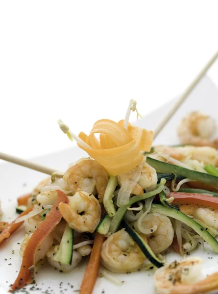 Stir fry vegetable and shrimp — Stock Photo, Image