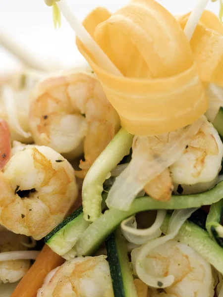 Macro shrimp stir fry — Stock Photo, Image