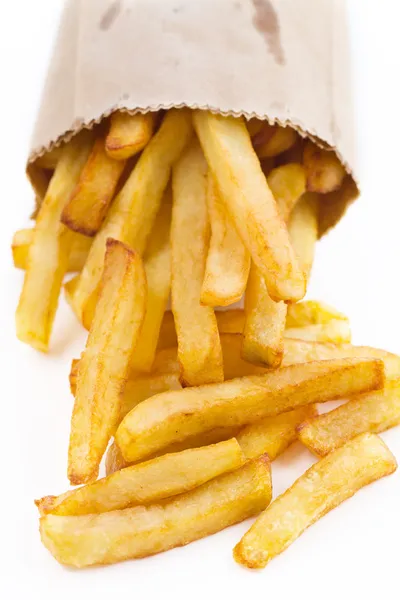 Franse frietjes op wit — Stockfoto