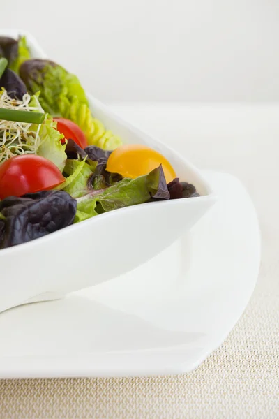 Refeição de salada em uma tigela branca — Fotografia de Stock