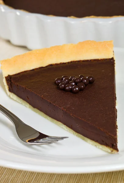 Chocolate tart pie — Stock Photo, Image