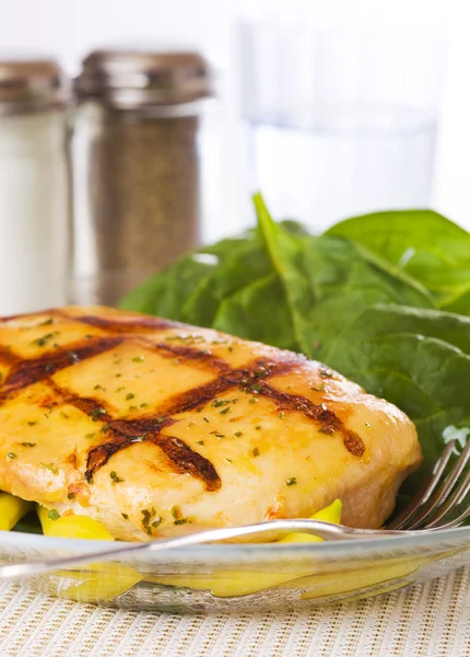 Grilled chicken breast meal — Stock Photo, Image