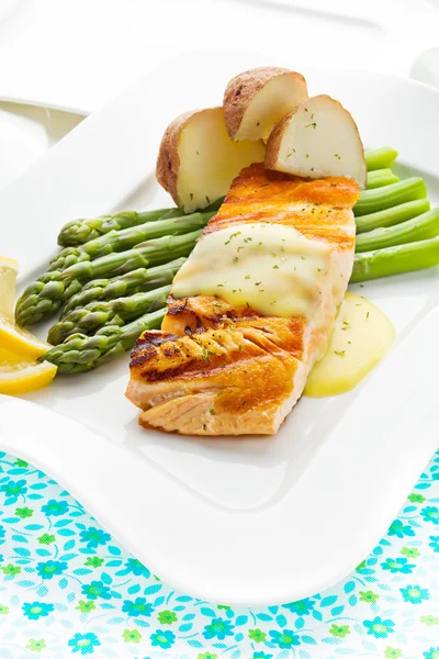 Salmon fish meal — Stock Photo, Image
