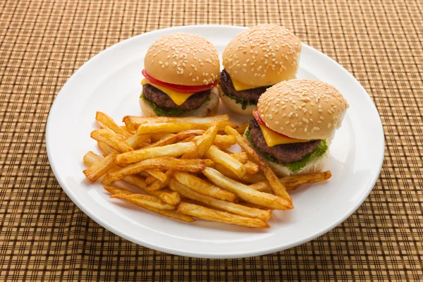 Mini Burger refeição — Fotografia de Stock