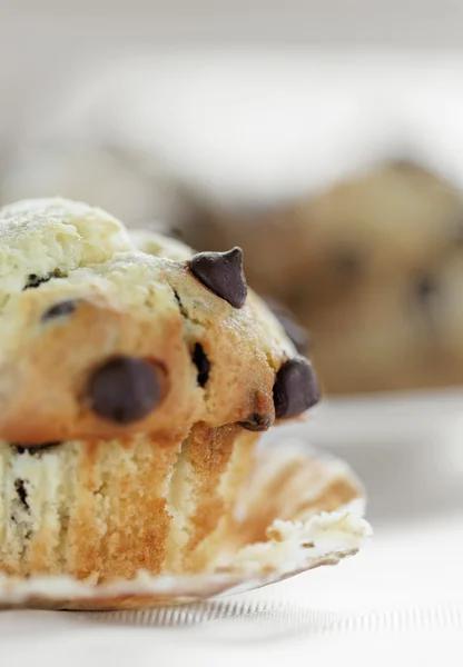 Shallow chocolate chip muffin — Stock Photo, Image