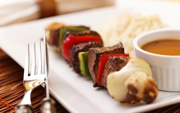 Tasty beef kebab — Stock Photo, Image