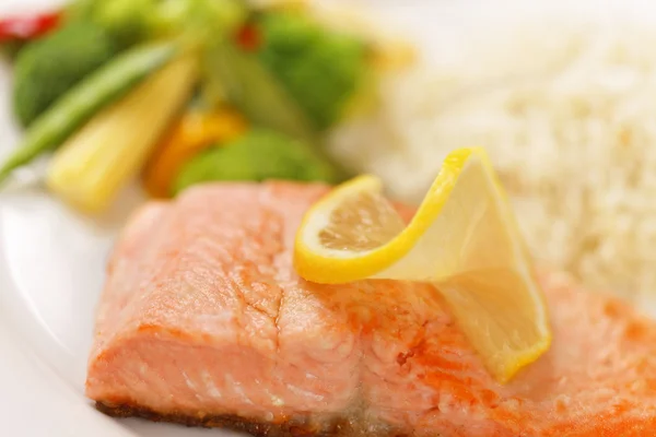 Macro salmon filet meal — Stockfoto