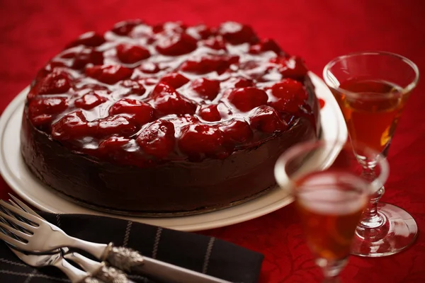 Chocolade cheesecake taart horizontale — Stockfoto