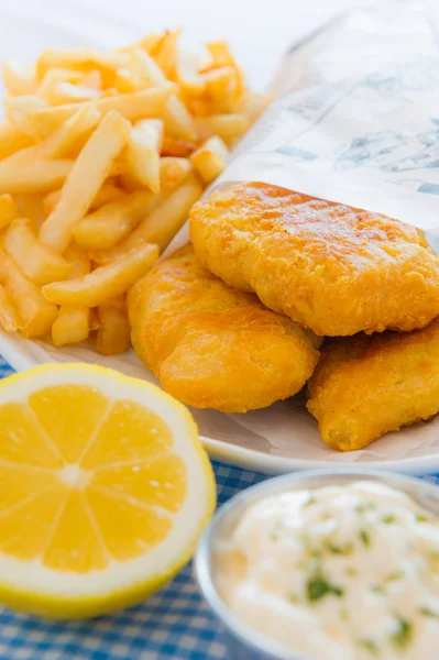 Fish and chips-måltid — Stockfoto