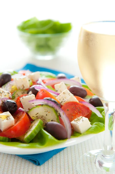 Grekisk sallad middag — Stockfoto