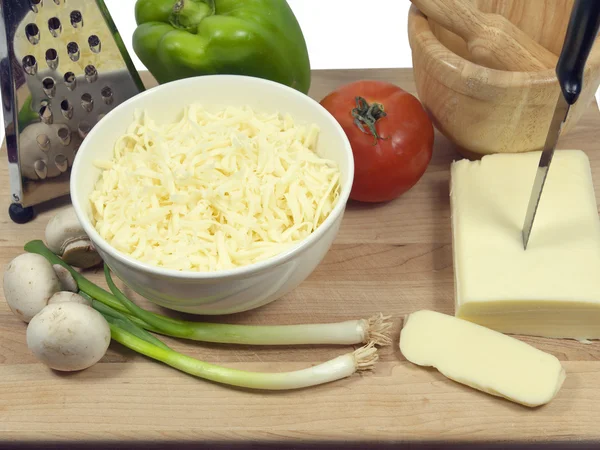 Овочі та сир для піци Стокова Картинка