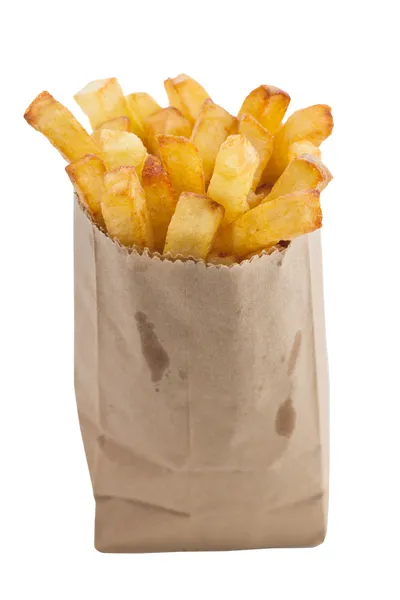 Isolerade pommes frites Stockbild