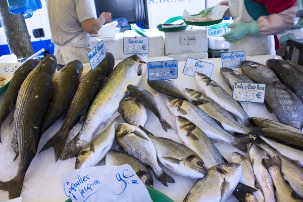 Mercado de peixe fresco, marché poisson — Fotografia de Stock