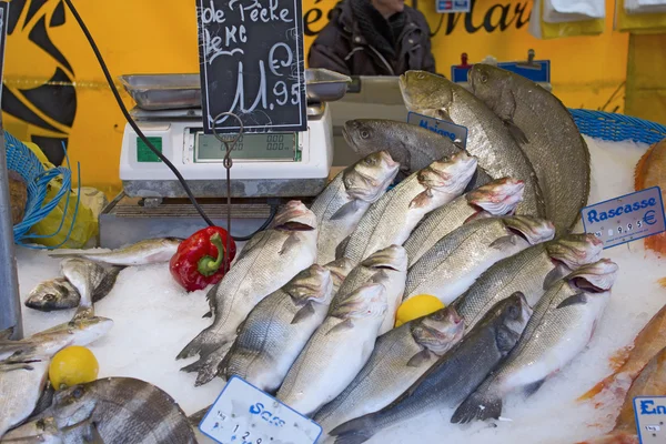 Fresh fish market marché aux poisson paris 4 — Stock Fotó