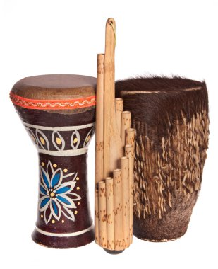 African ethnic musical instruments clipart