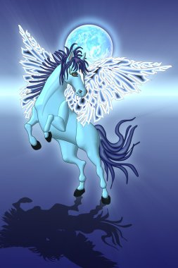 Blue Pegasus clipart