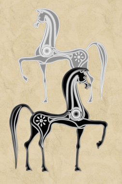 Etruscan Horses clipart