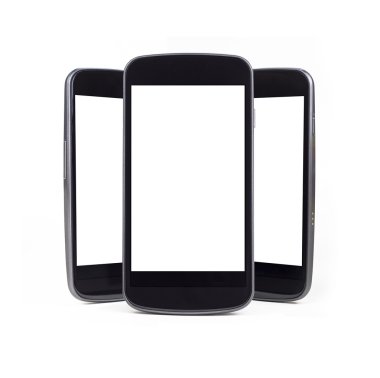 Multiple Smart Phones over white - Blank clipart