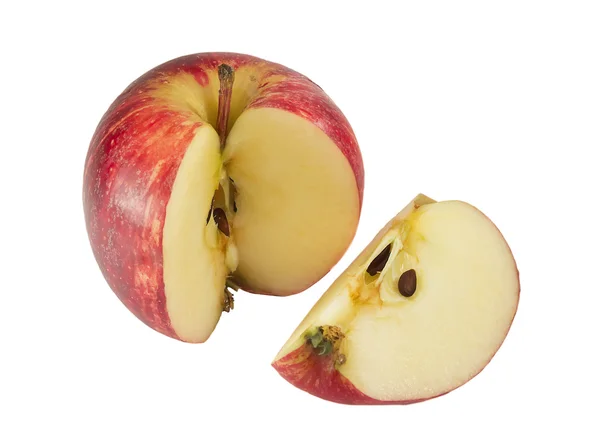 Manzana roja con una rebanada cortada —  Fotos de Stock