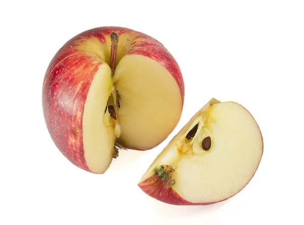 Manzana roja con una rebanada cortada —  Fotos de Stock