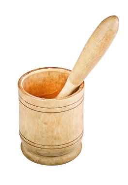 Wooden Mortar and Pestle clipart