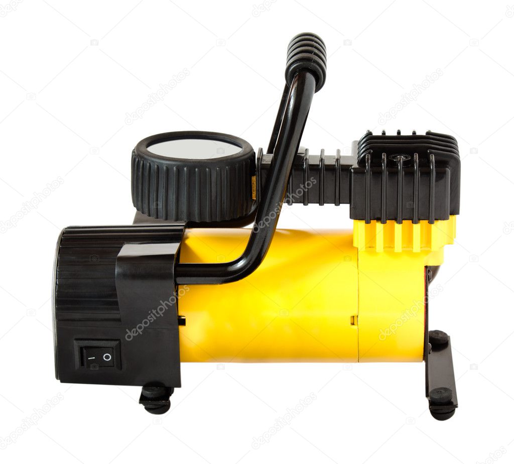 Car Air Compressor isolated on white background