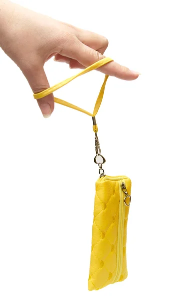 Желтый косметический кейс — стоковое фото