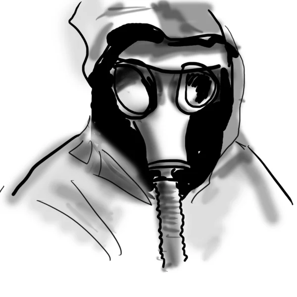 El hombre con una máscara de gas — Foto de Stock