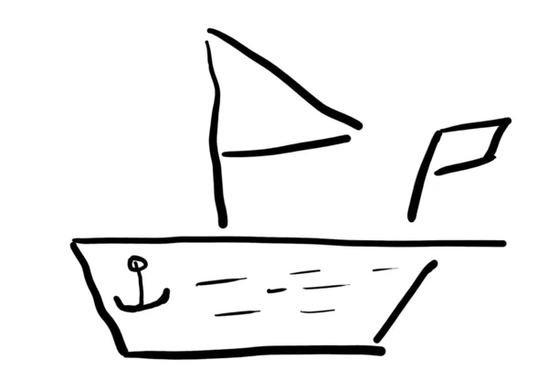 A rajzolt hajó — Stock Fotó