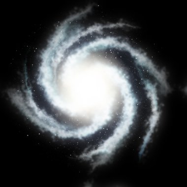 gizemli helicoid galaxy ve yıldızlı gökyüzü siyah