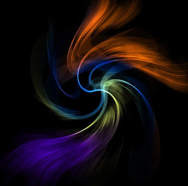 Bright colorful flare on a black background — Stock Photo, Image