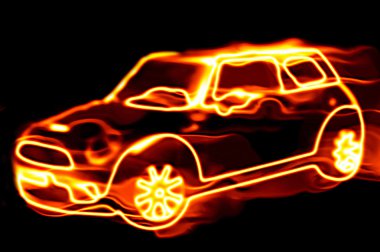 Fiery car clipart