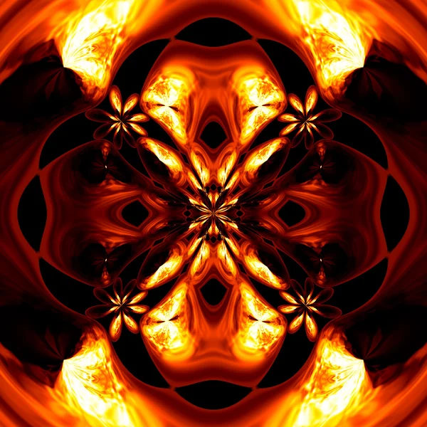 Абстрактний вогненний малюнок на чорному тлі . — стокове фото