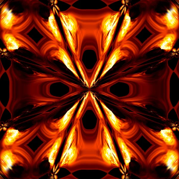 stock image Abstract fiery drawing on a black background.