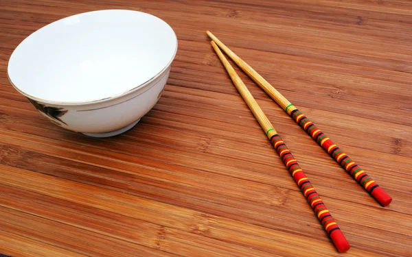 米饭和筷子 — 图库照片