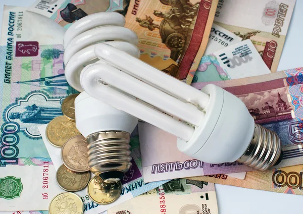 Lampe à économie d'énergie électrique — Photo