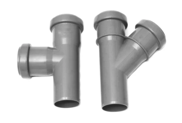 Grey PVC sewer pipes — Stock Photo, Image