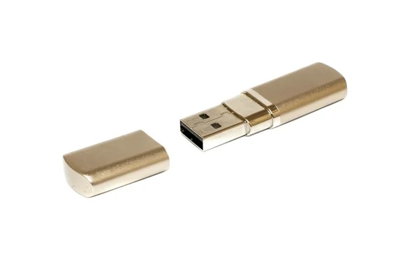 Memoria flash USB sobre un fondo blanco —  Fotos de Stock