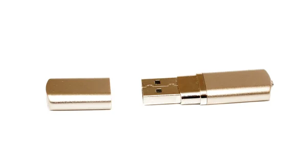 Memoria flash USB sobre un fondo blanco — Foto de Stock