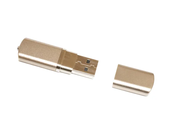 Memória flash USB em um fundo branco — Fotografia de Stock