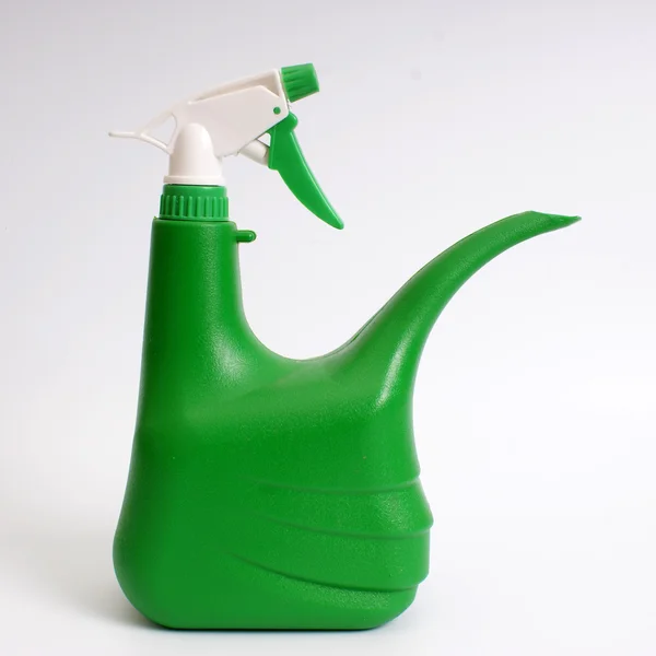 Spray z tworzyw sztucznych na białym tle z bliska — Zdjęcie stockowe