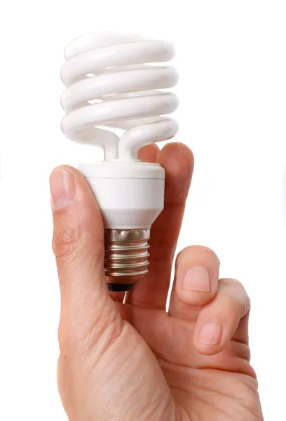 Ampoule électrique dans une main — Photo