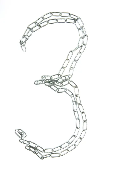 Rysunek 3 z metalowego łańcuszka — Zdjęcie stockowe