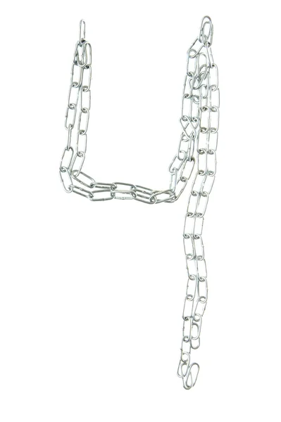 Rysunek 4 z metalowego łańcuszka — Zdjęcie stockowe